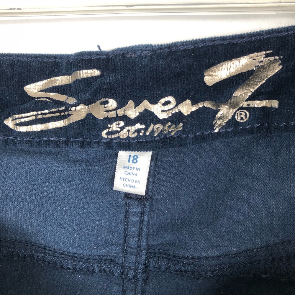 Seven7 Blue Corduroy Ultra High Rise Skinny Jeans Size 18 - Picture 3 of 5